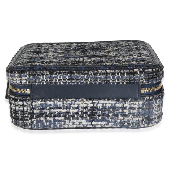 Chanel Navy Tweed Python Medium Filigree Vanity Case - Picture 5 of 8